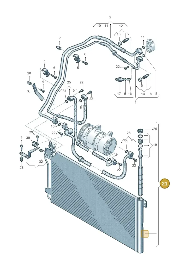 7H0820411E — Volkswagen Transp. dropside (2008-2009) diagram 411820150, position 21