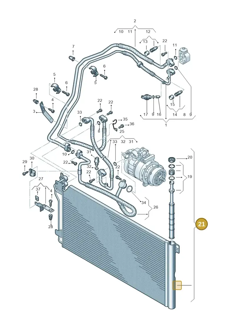 7H0820411E — Volkswagen TRANSPORTER            06 (2005-2006) diagram 411820200, position 21