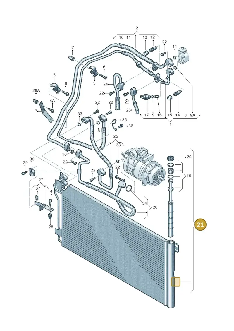7H0820411E — Volkswagen California Camper (2008-2009) diagram 611820200, position 21
