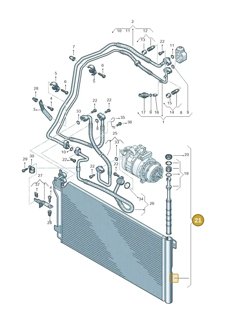 7H0820411E — Volkswagen Transp. dropside (2008-2009) diagram 612820200, position 21