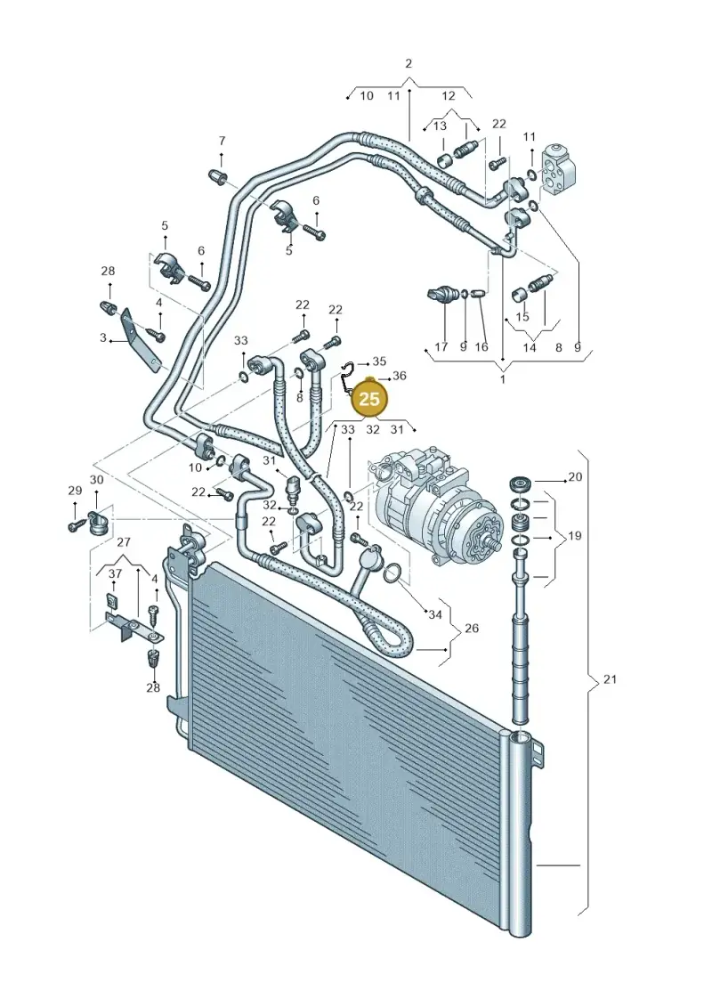 7H0820721AE — Volkswagen TRANSPORTER            06 (2005-2006) diagram 411820200, position 25