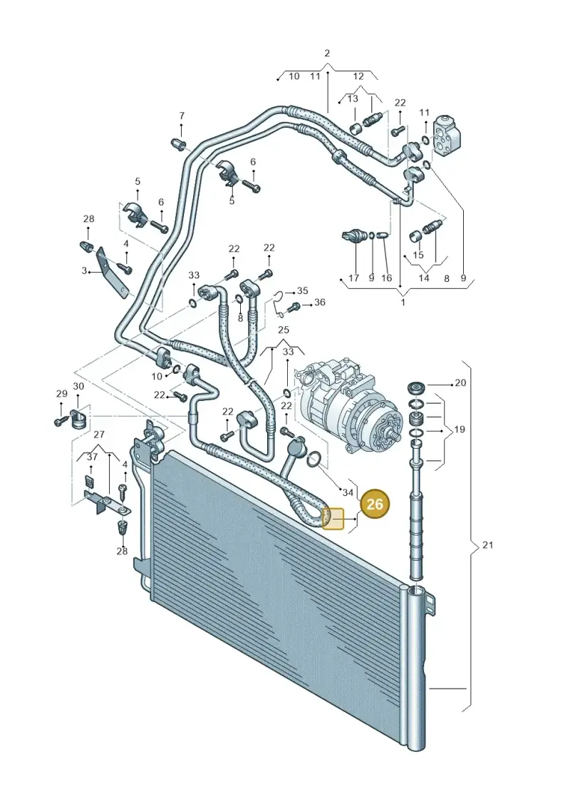 7H0820744AD — Volkswagen Transp. dropside (2008-2009) diagram 612820200, position 26