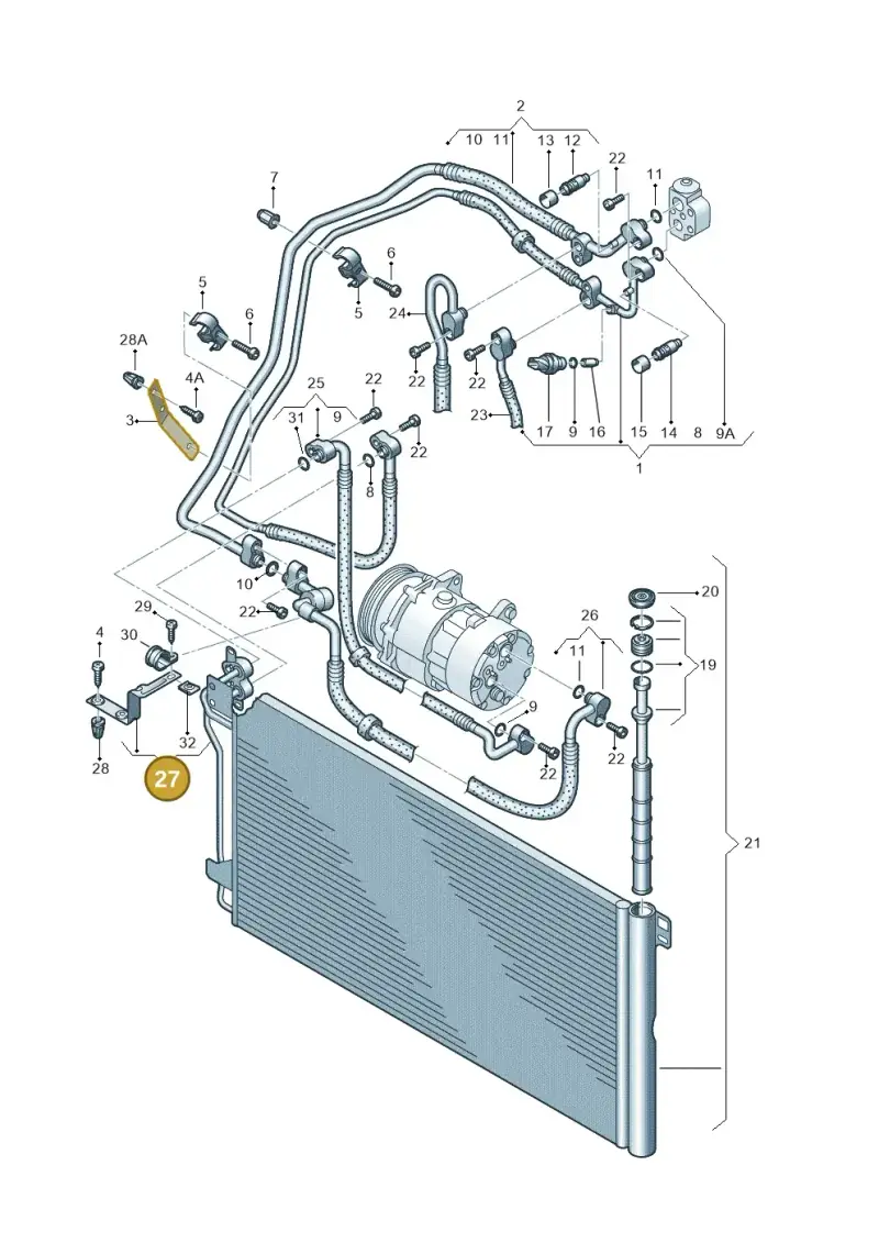 7H0820770C — Volkswagen Transp. caravelle (2011-2015) diagram 410820150, position 27