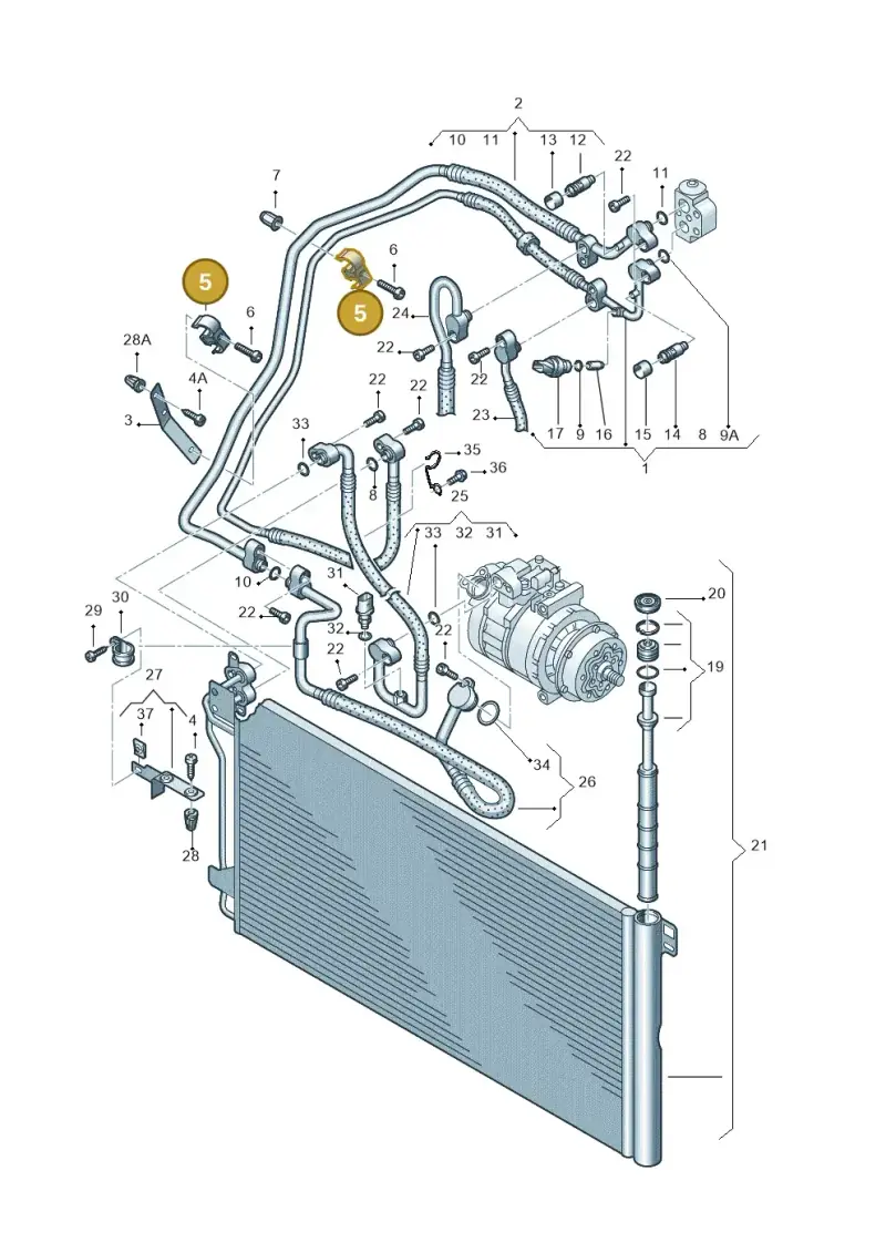 7H0820775A — Volkswagen TRANSPORTER/4MOTION    06 (2005-2006) diagram 410820200, position 5