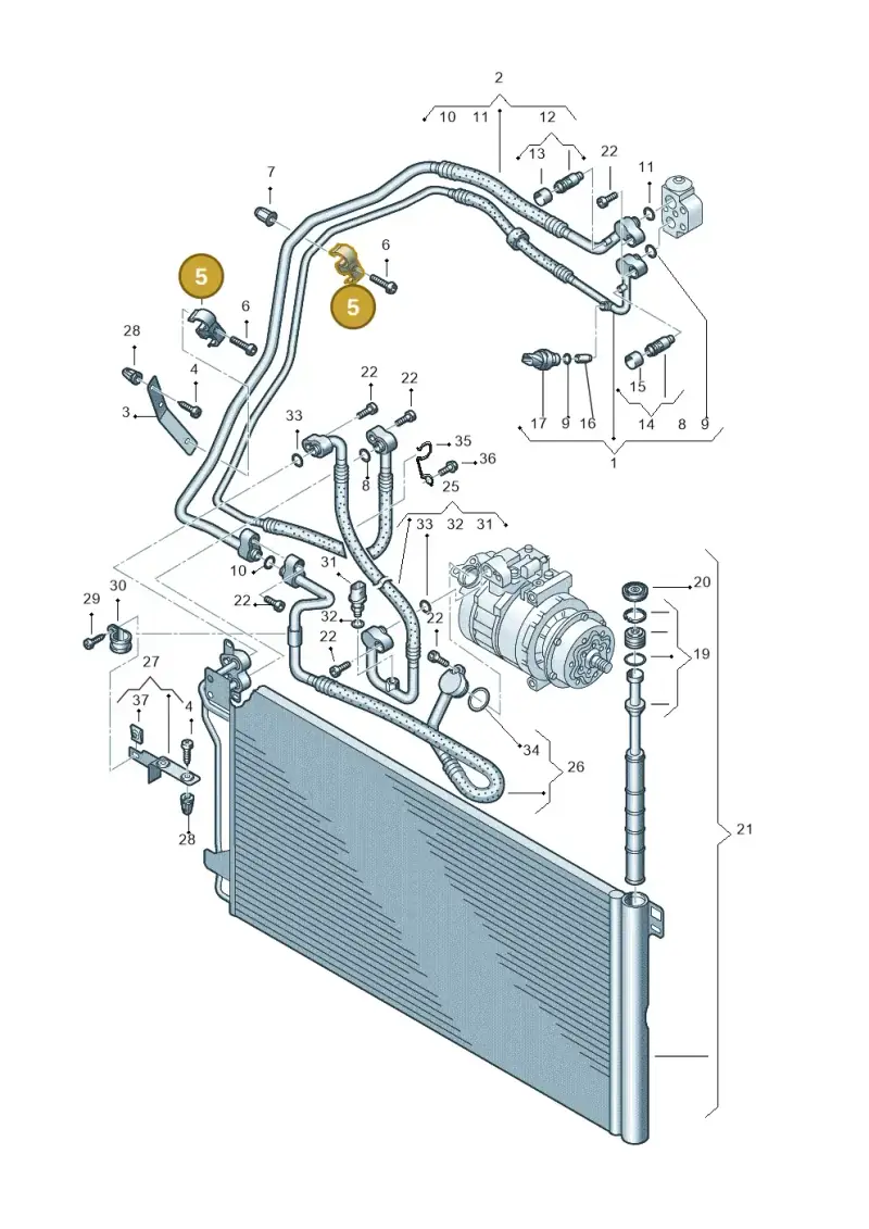7H0820775A — Volkswagen TRANSPORTER            06 (2005-2006) diagram 411820200, position 5