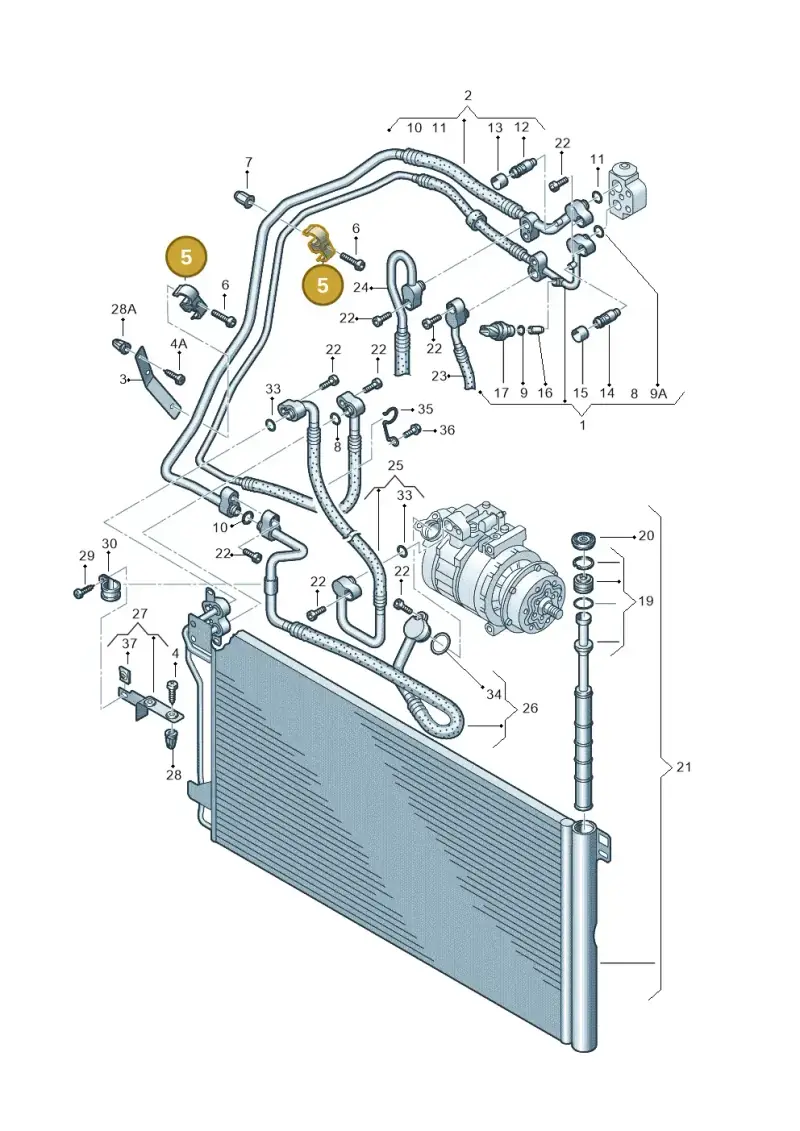 7H0820775A — Volkswagen Transp. caravelle (2008-2009) diagram 611820200, position 5