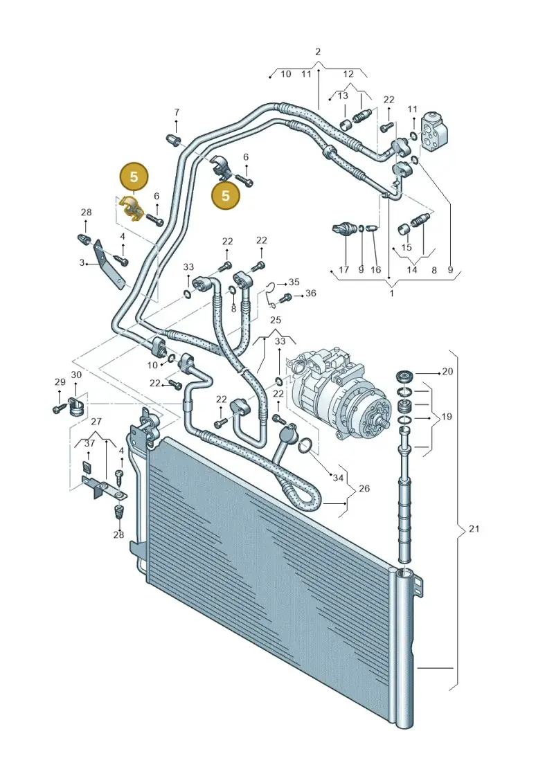 7H0820775A — Volkswagen Transp. dropside (2008-2009) diagram 612820200, position 5
