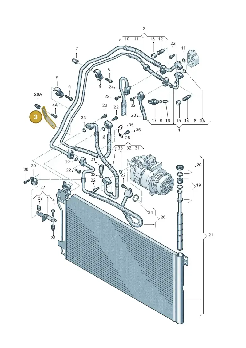 7H0820791B — Volkswagen TRANSPORTER/4MOTION    06 (2005-2006) diagram 410820200, position 3