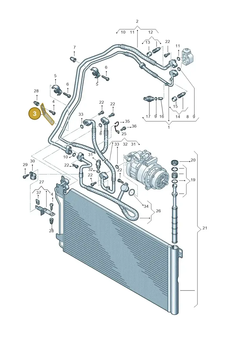 7H0820791B — Volkswagen TRANSPORTER            06 (2005-2006) diagram 411820200, position 3