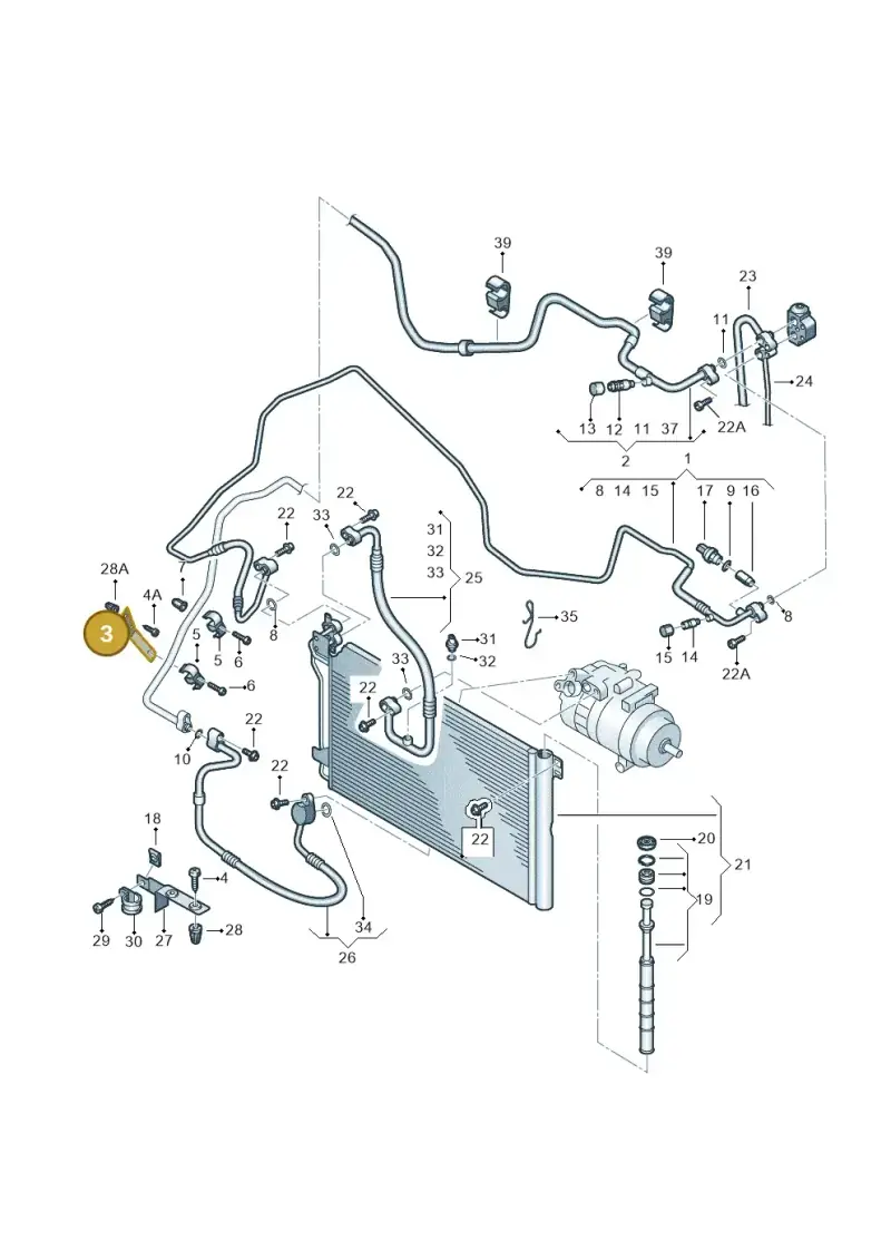 7H0820791B — Volkswagen Transp. caravelle (2009-2011) diagram 479820260, position 3