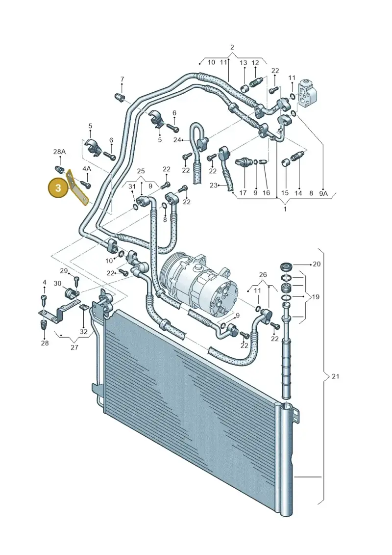 7H0820791B — Volkswagen Transp. caravelle (2011-2015) diagram 410820150, position 3