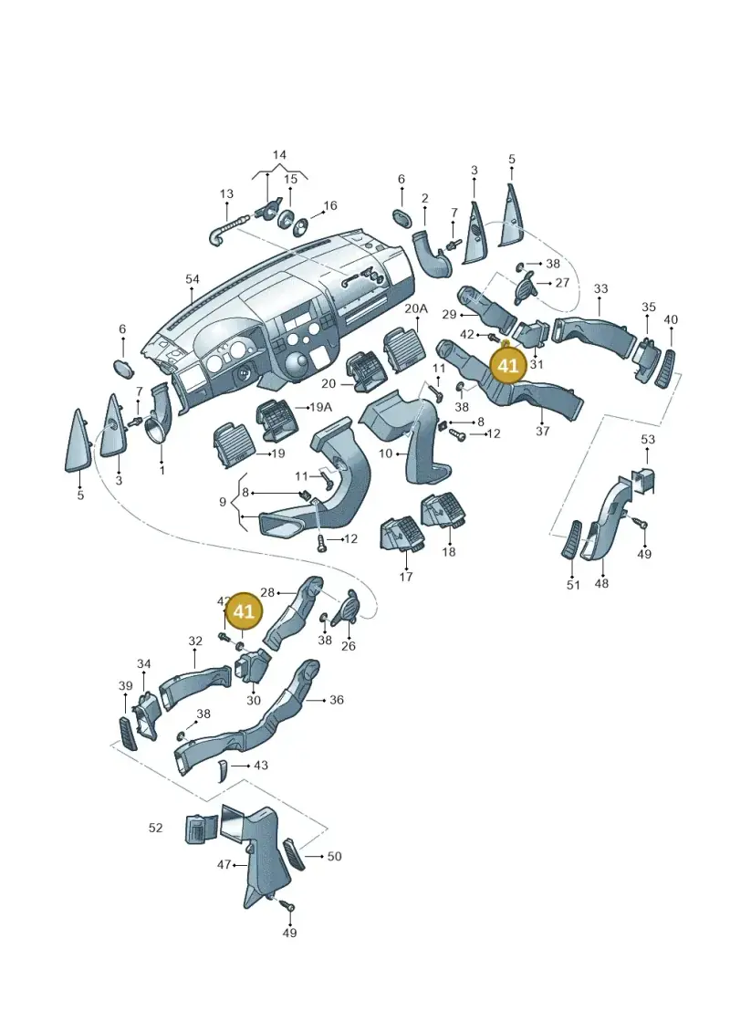 7H0820997 — Volkswagen Transp. caravelle (2008-2009) diagram 410819050, position 41