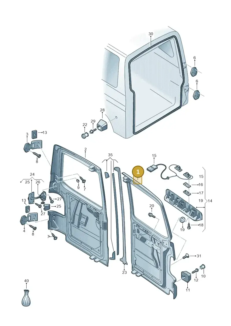 7H0827091AP — Volkswagen Caravelle (2019-2024) diagram 410827500, position 1
