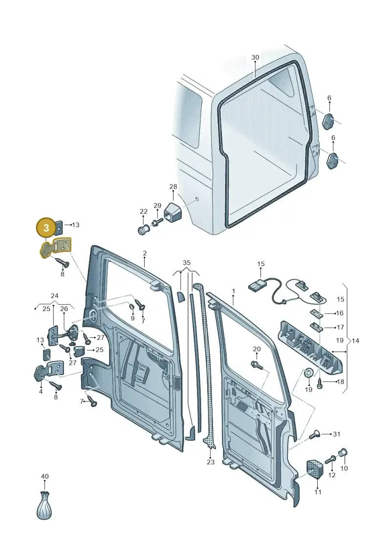7H0827151F — Volkswagen Caravelle (2019-2024) diagram 410827500, position 3