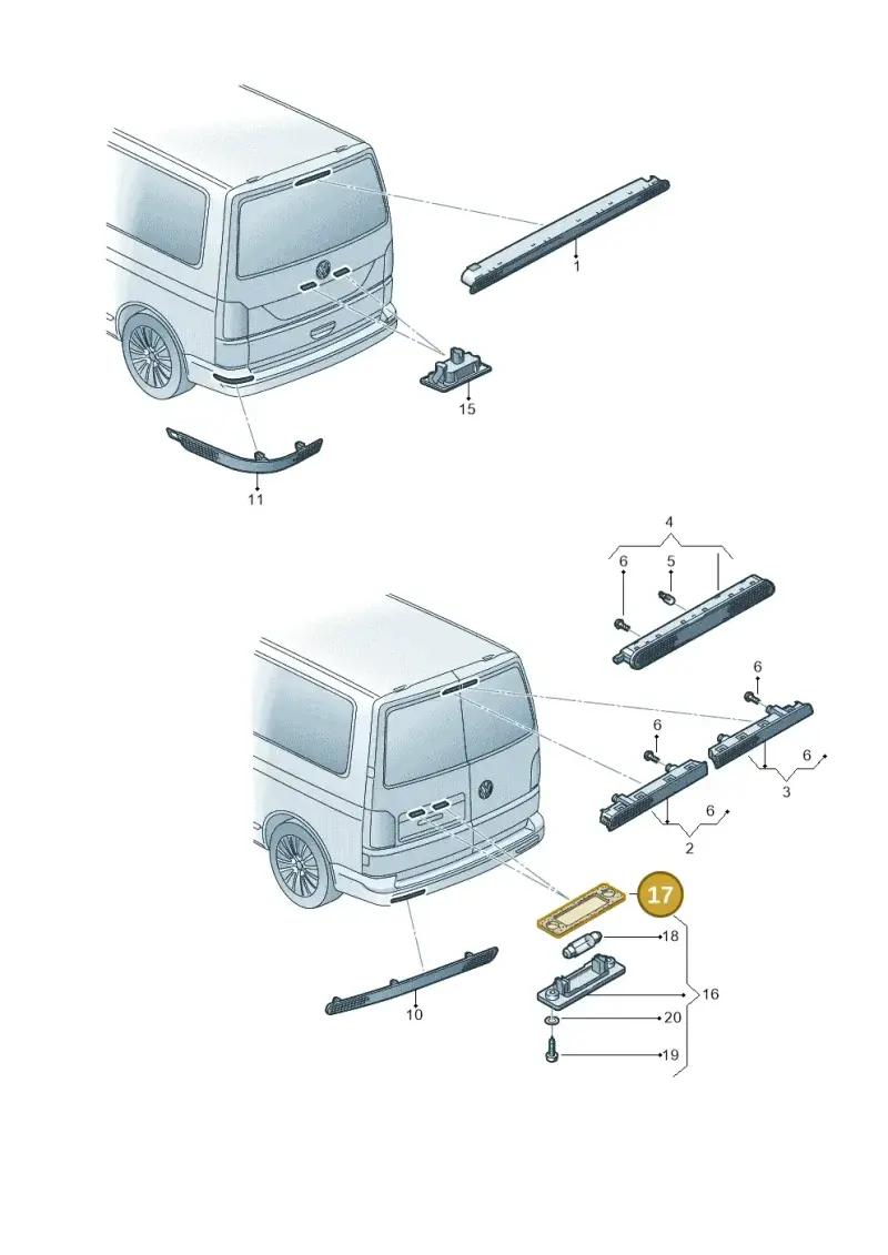 7H0827634 — Volkswagen Caravelle (2015-2019) diagram 861945200, position 17