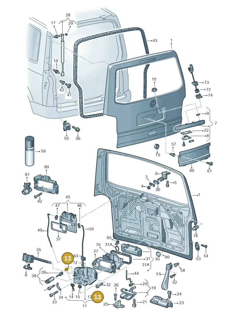 7H0827637 — Volkswagen Transp. caravelle (2011-2015) diagram 410827300, position 13