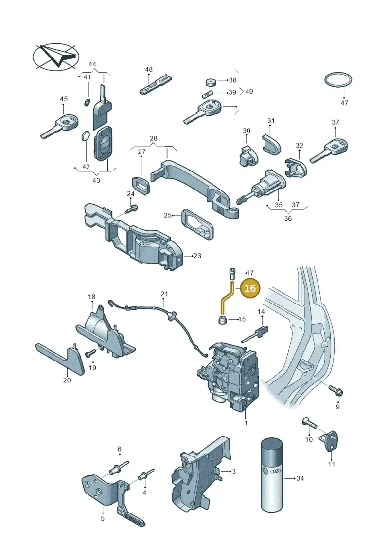 7H0837196A — Volkswagen Transp. caravelle (2011-2015) diagram 410837000, position 16