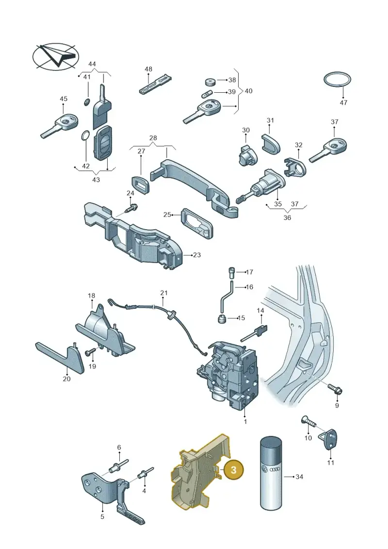 7H0837349A — Volkswagen Transp. caravelle (2011-2015) diagram 410837000, position 3