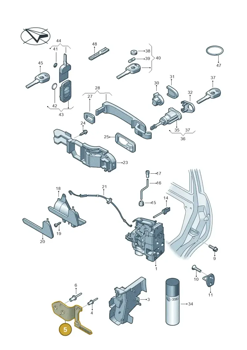 7H0837867 — Volkswagen Transp. caravelle (2011-2015) diagram 410837000, position 5