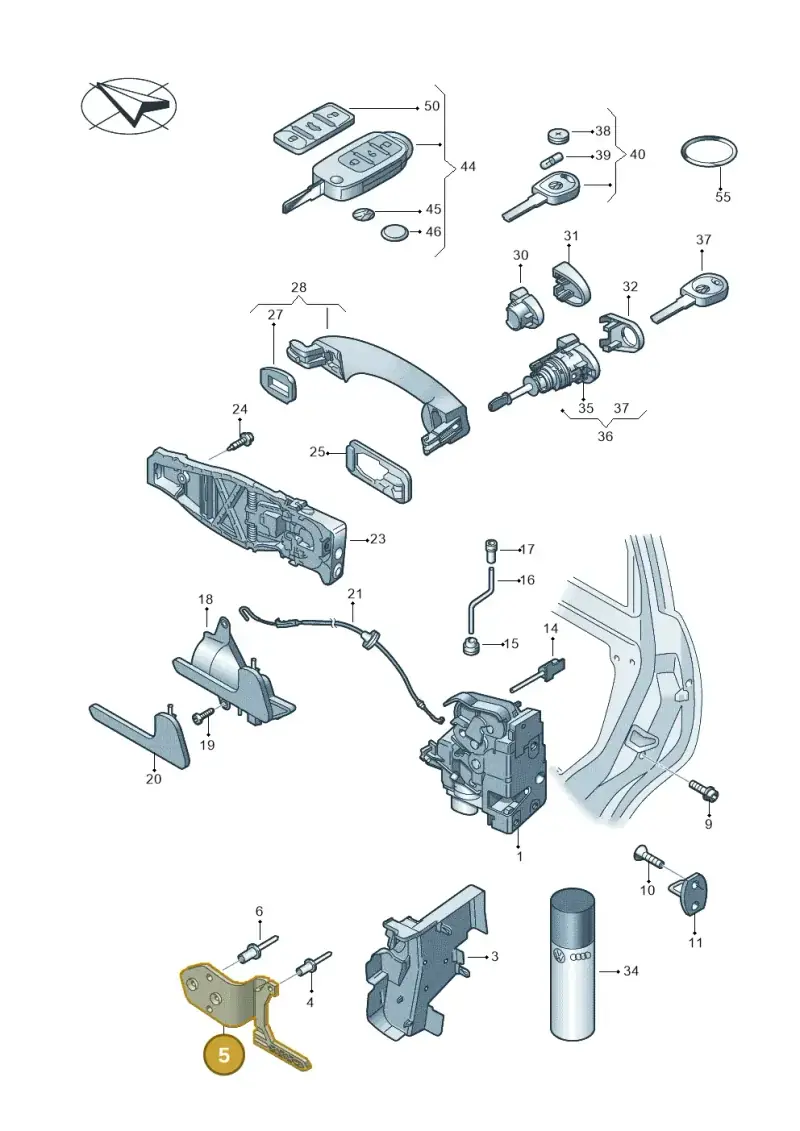 7H0837868 — Volkswagen Transp. caravelle (2009-2011) diagram 679837000, position 5