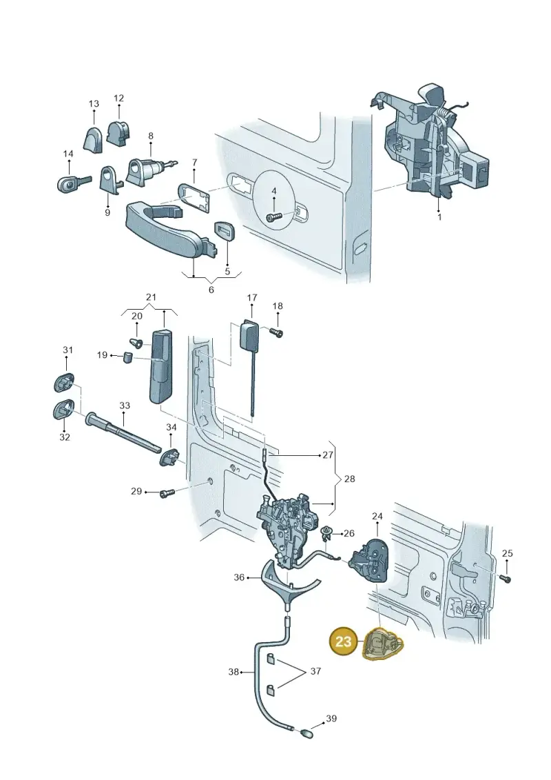 7H0843429 — Volkswagen Caravelle (2015-2019) diagram 410843800, position 23