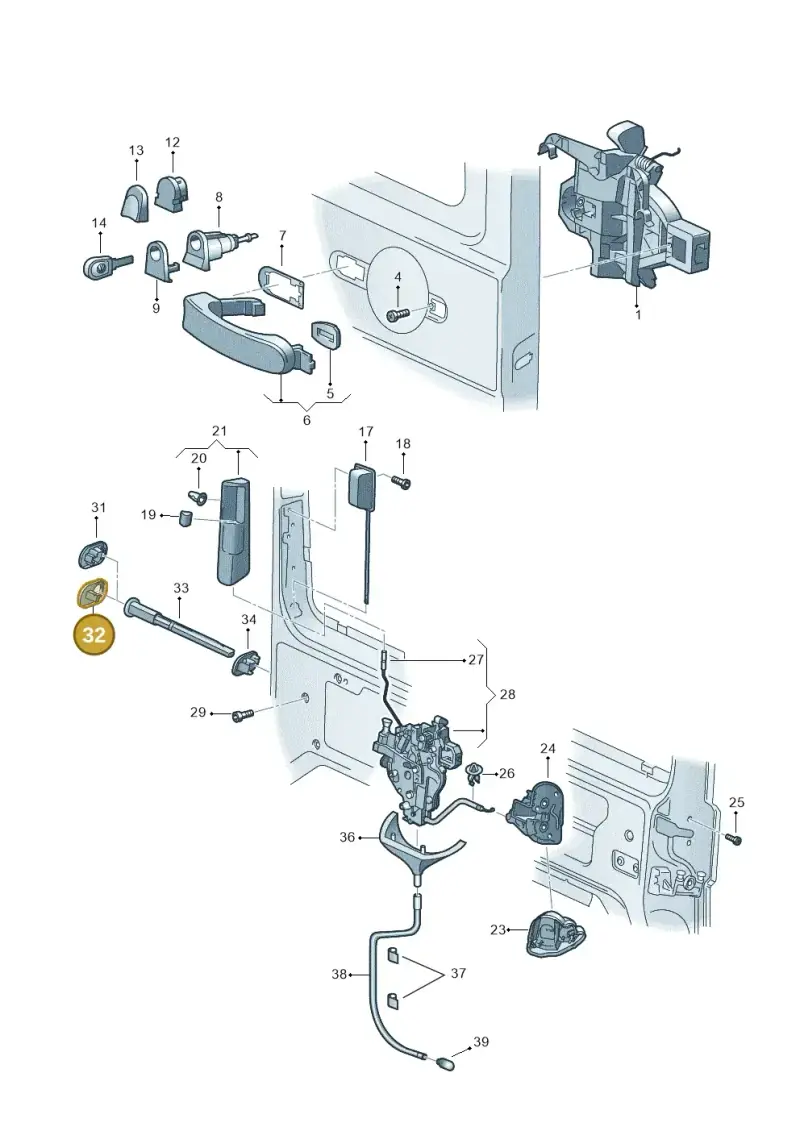 7H0843798A9B9 — Volkswagen Caravelle (2015-2019) diagram 410843800, position 32