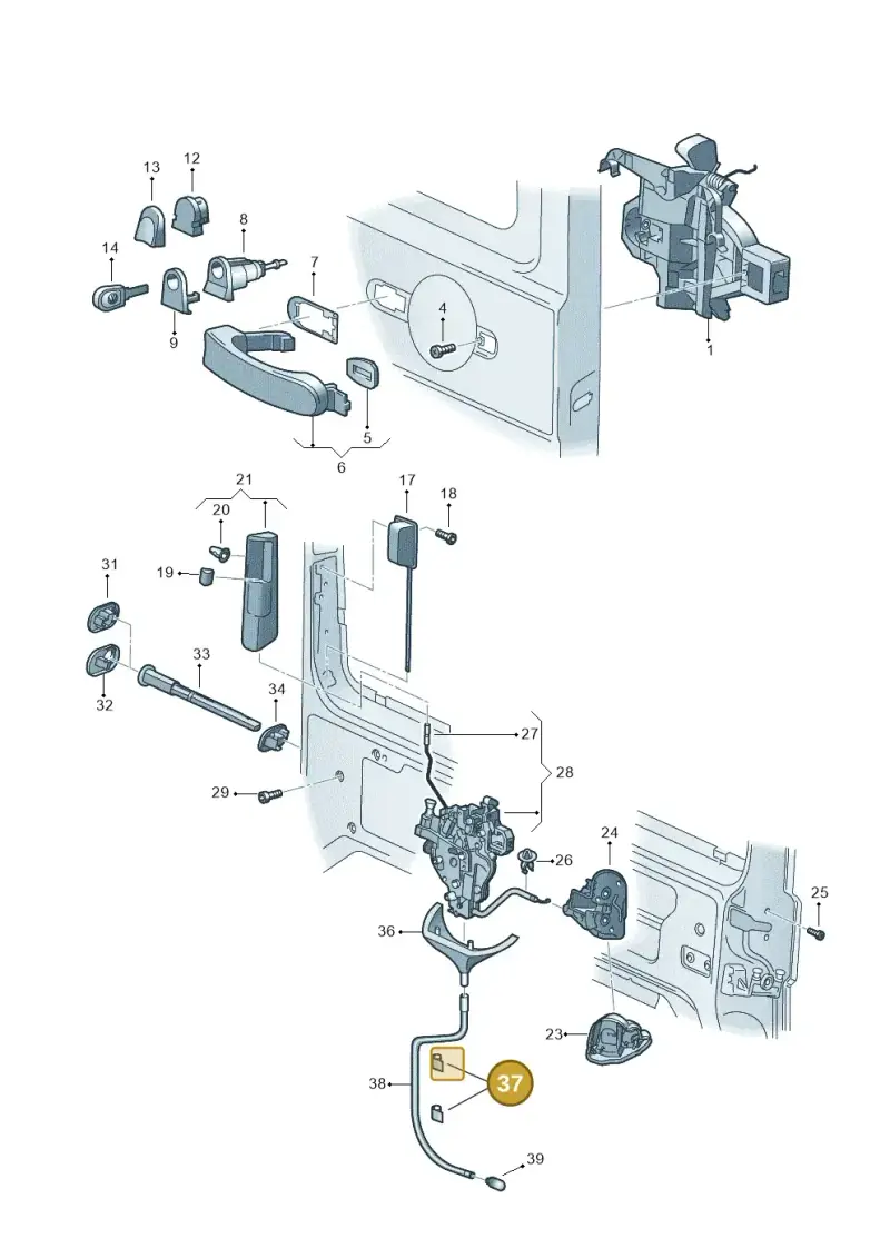 7H0843969A — Volkswagen Caravelle (2015-2019) diagram 410843800, position 37