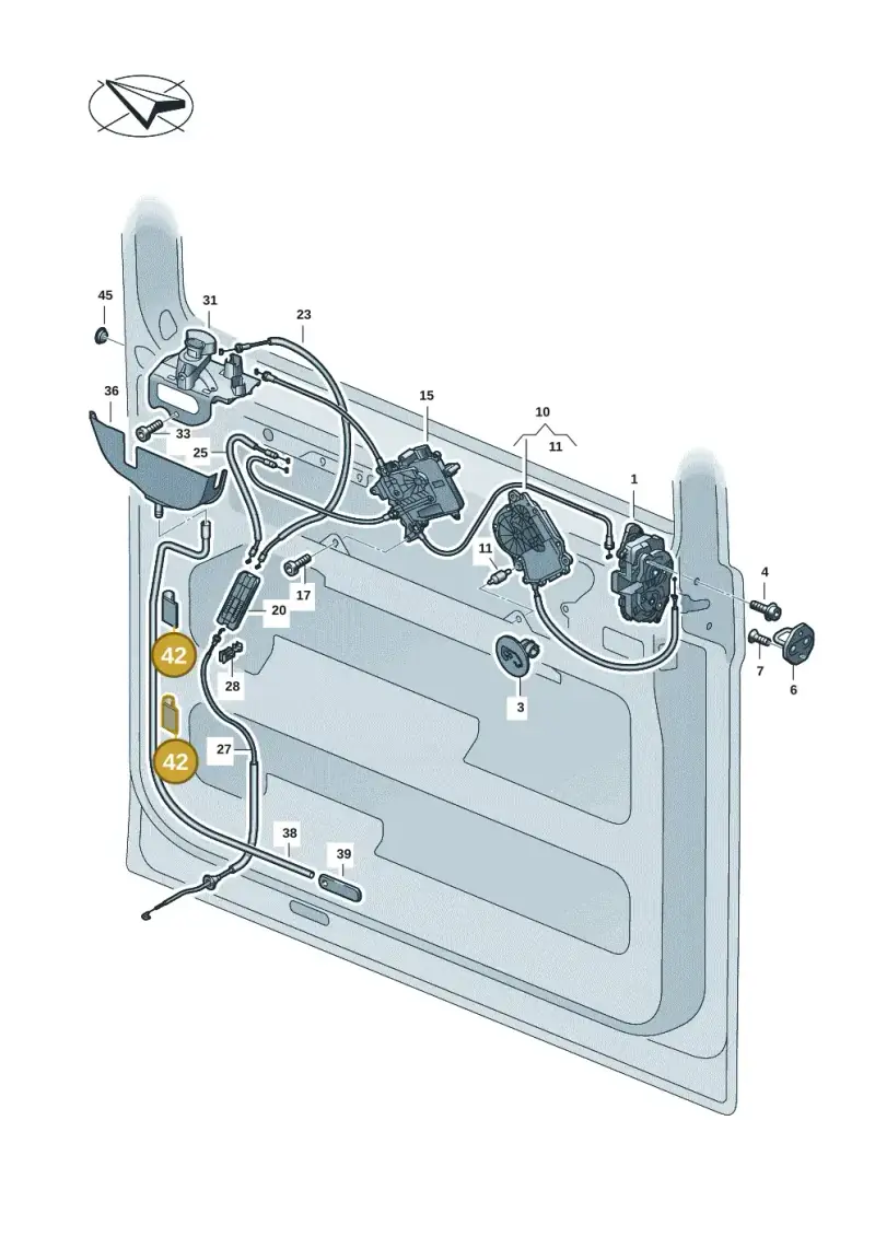 7H0843969A — Volkswagen Transport. multivan (2019-2024) diagram 7ep843800, position 42