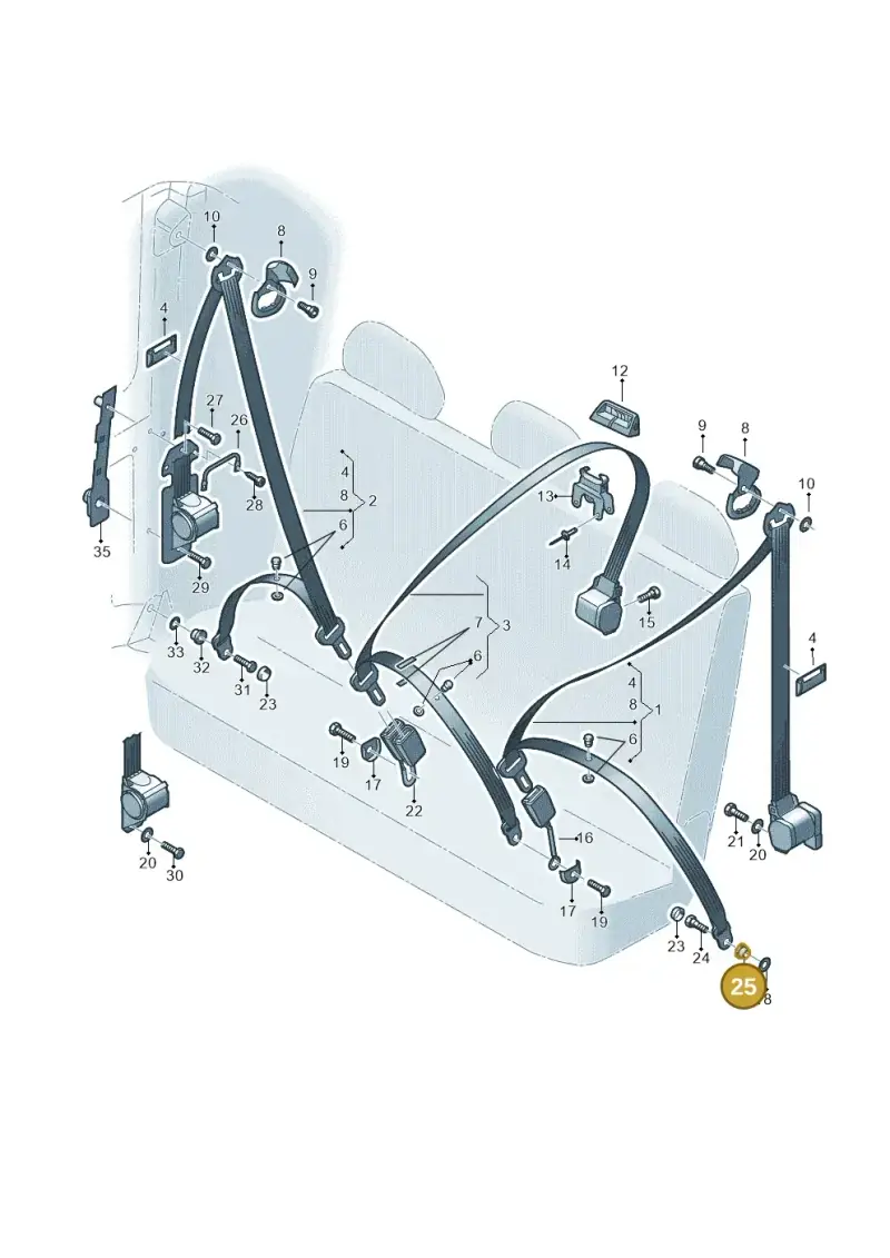 7H0857845E — Volkswagen Caravelle (2019-2024) diagram 410857800, position 25