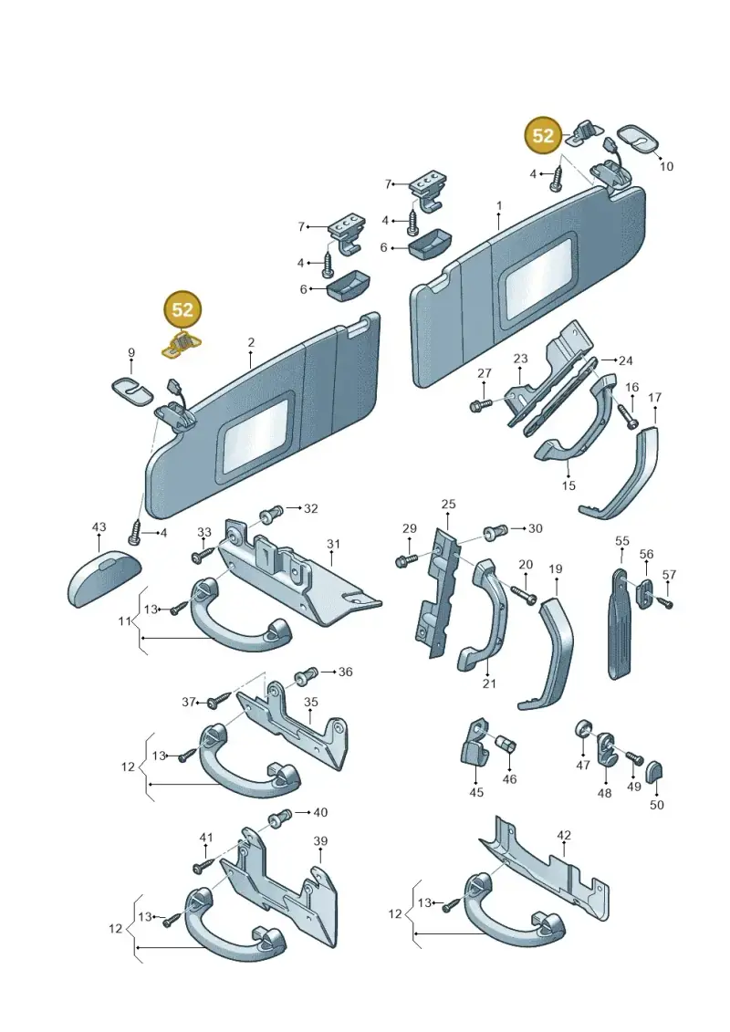 7H0867189 — Volkswagen Transp. caravelle (2011-2015) diagram 410857500, position 52