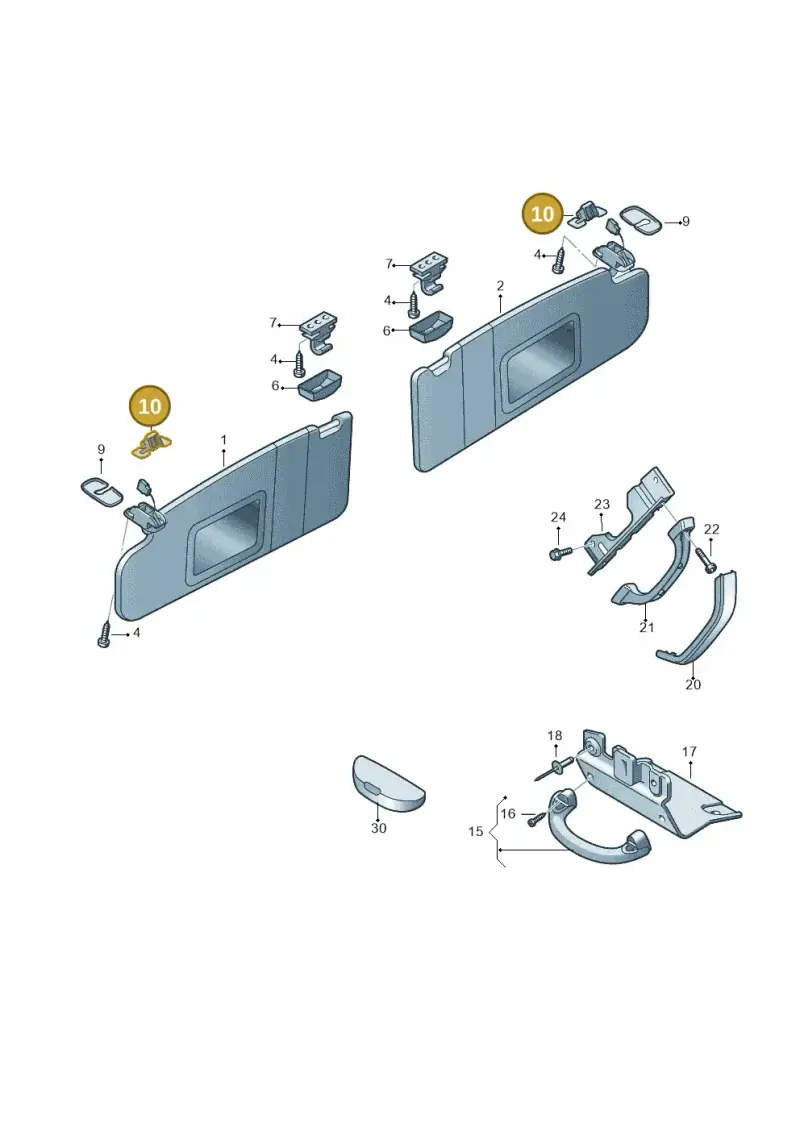 7H0867189 — Volkswagen Transporter Single Cab (2019-2024) diagram 862857500, position 10