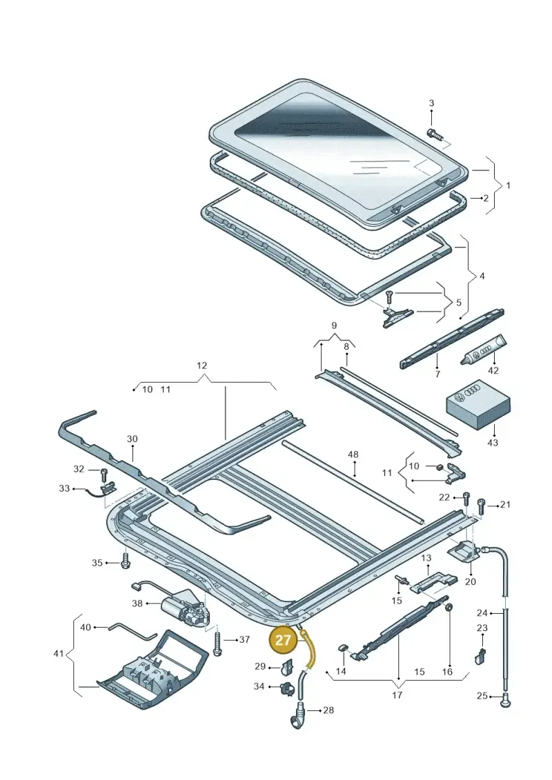 7H0877221A — Volkswagen Caravelle (2015-2019) diagram 410877000, position 27