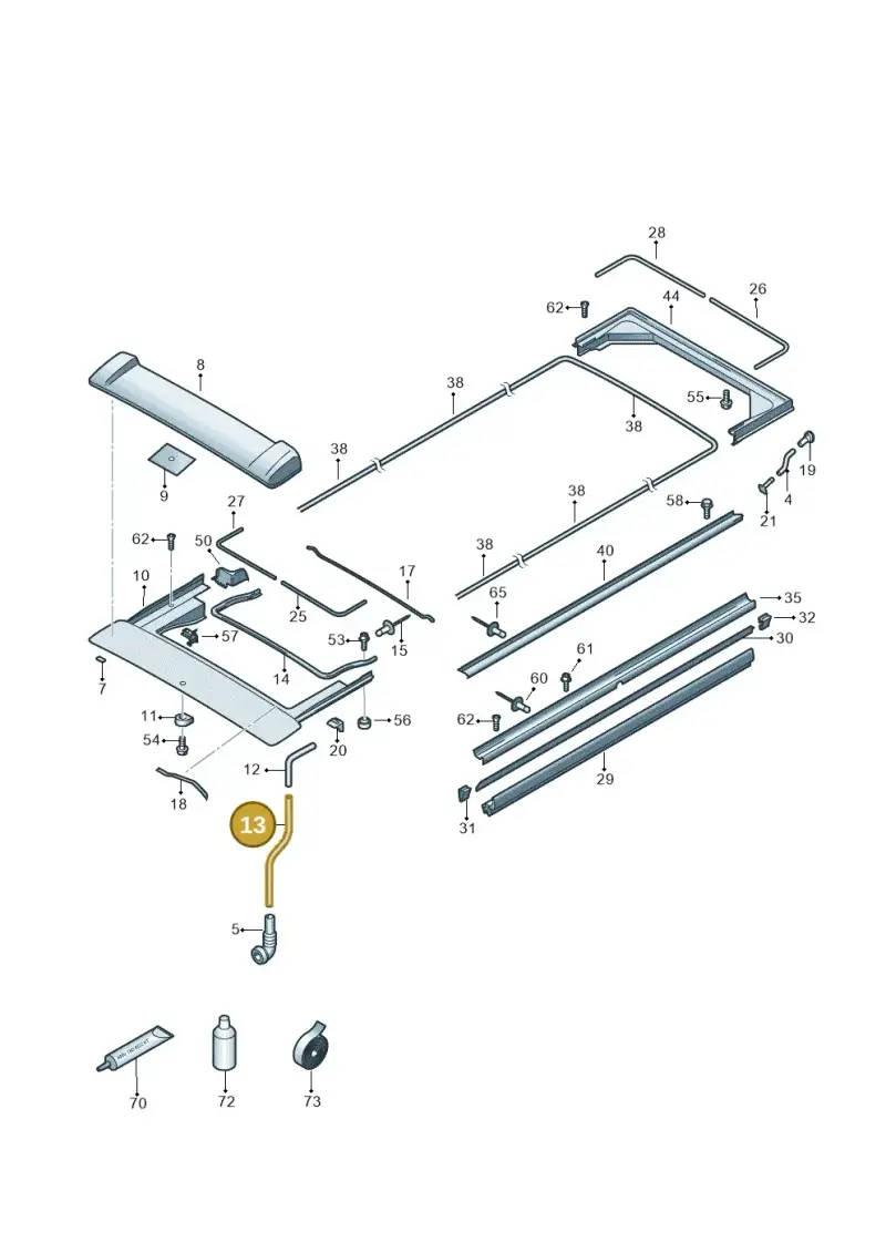7H0877221A — Volkswagen Caravelle (2019-2024) diagram 452875000, position 13