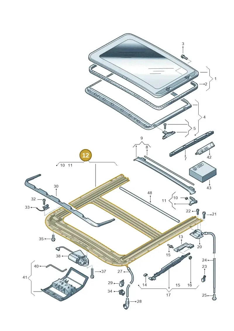 7H0877351B — Volkswagen Caravelle (2015-2019) diagram 410877000, position 12