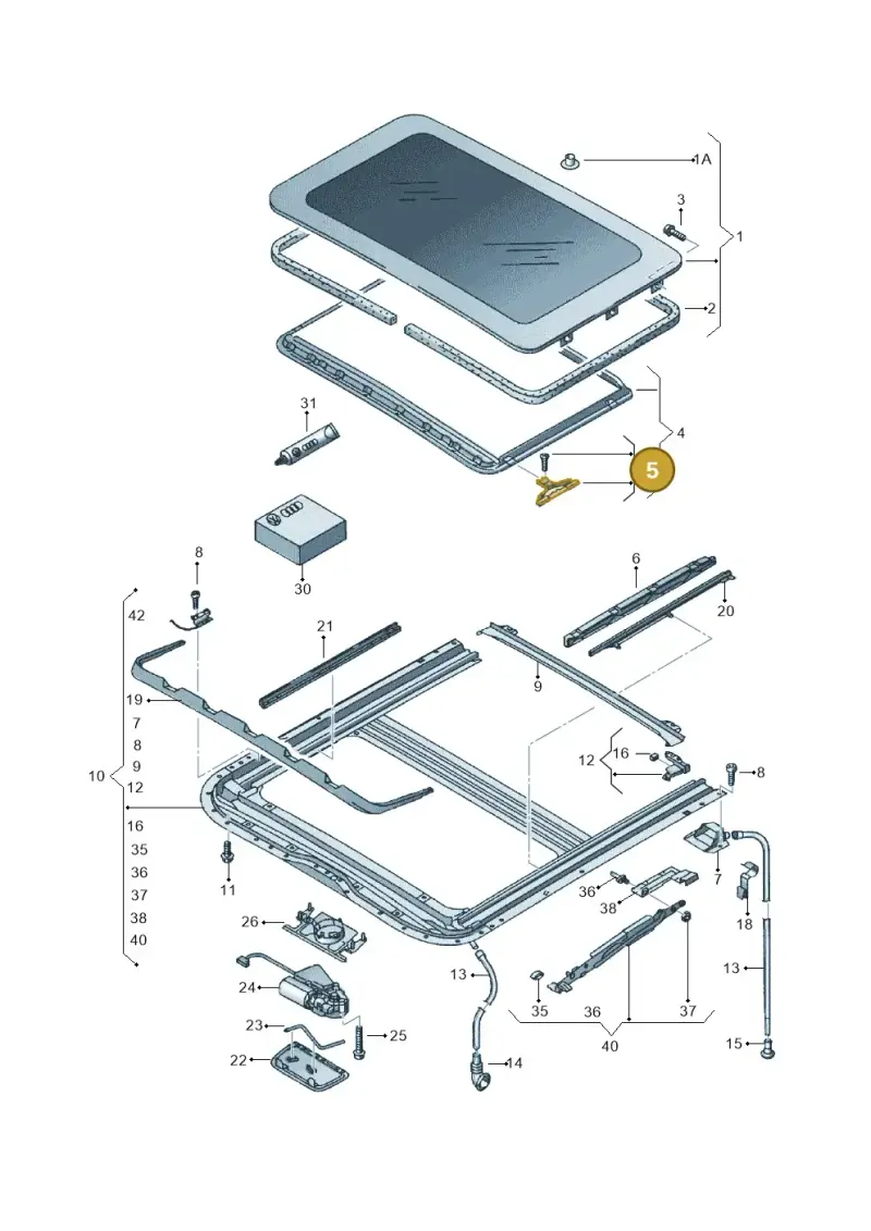 7H0877565 — Volkswagen FOX                  M.05> (2005-) diagram 231877100, position 5