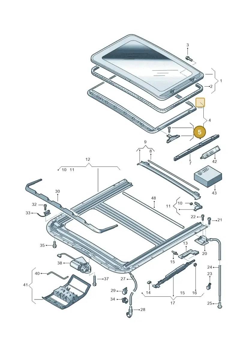7H0877565 — Volkswagen Caravelle (2015-2019) diagram 410877000, position 5