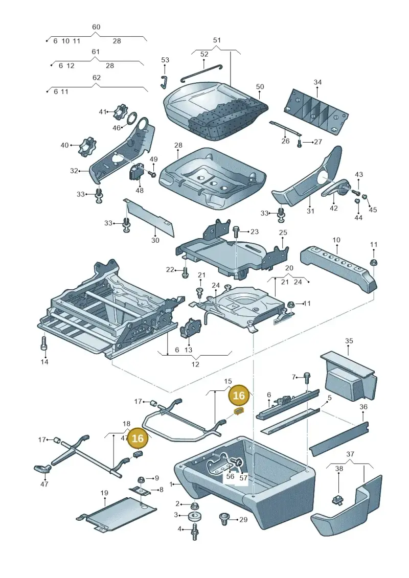 7H0881181 — Volkswagen Transp. caravelle (2009-2011) diagram 410881000, position 16