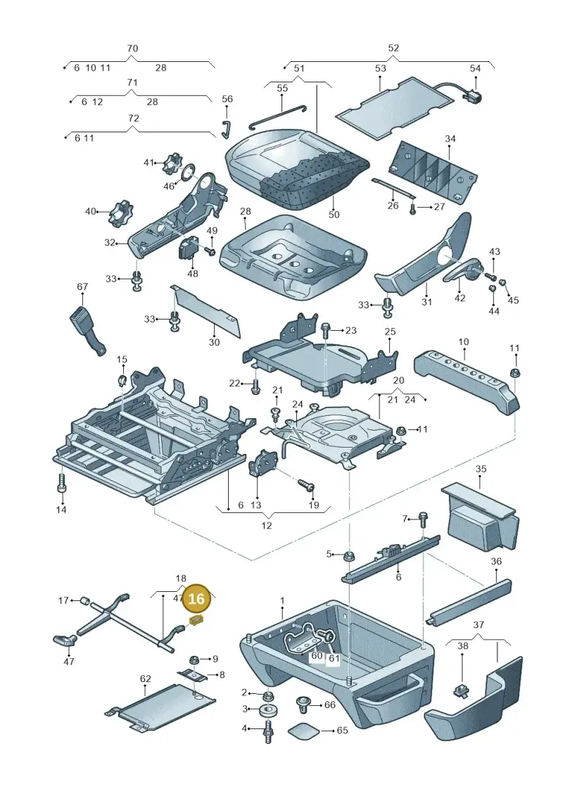 7H0881181 — Volkswagen Transp. caravelle (2011-2015) diagram 731881000, position 16