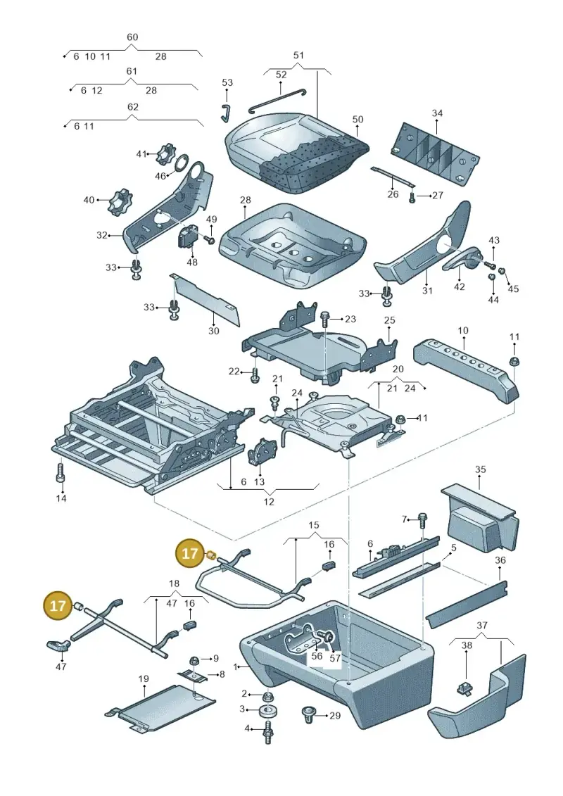 7H0881529 — Volkswagen Transp. caravelle (2009-2011) diagram 410881000, position 17