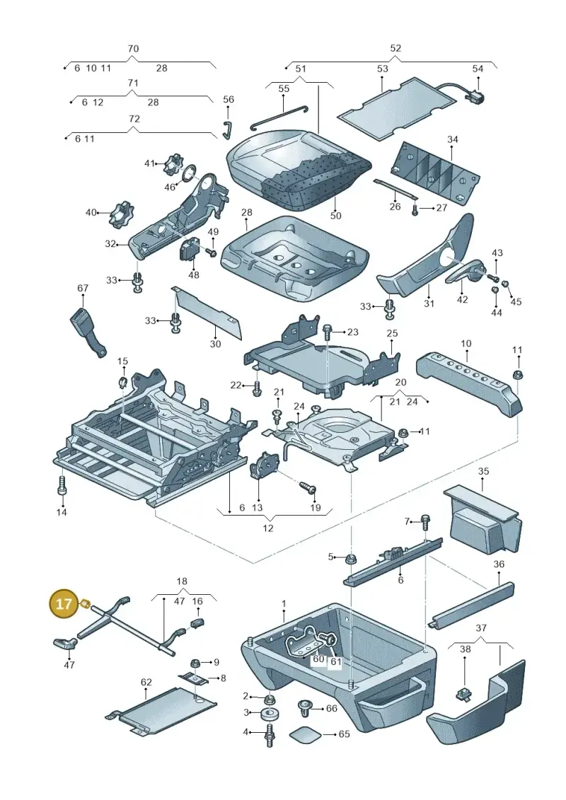 7H0881529 — Volkswagen Transp. caravelle (2011-2015) diagram 731881000, position 17