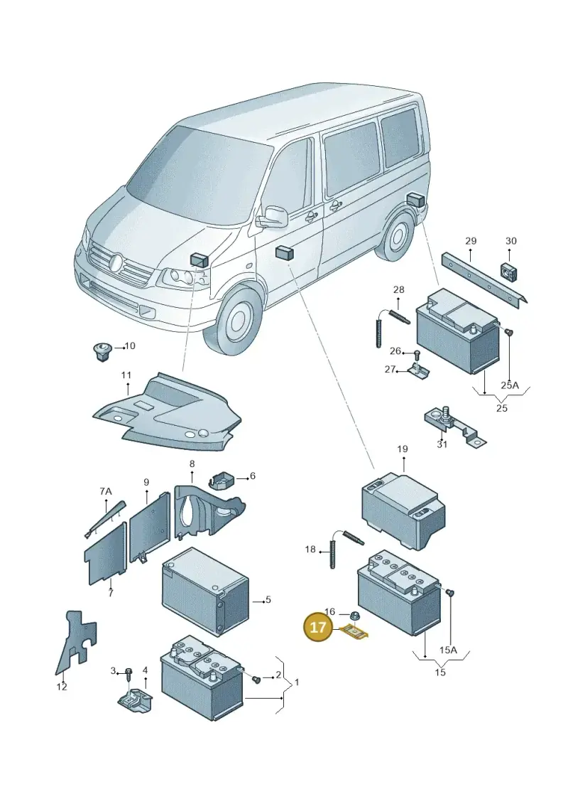 7H0881567A — Volkswagen California Camper (2011-2015) diagram 679915000, position 17