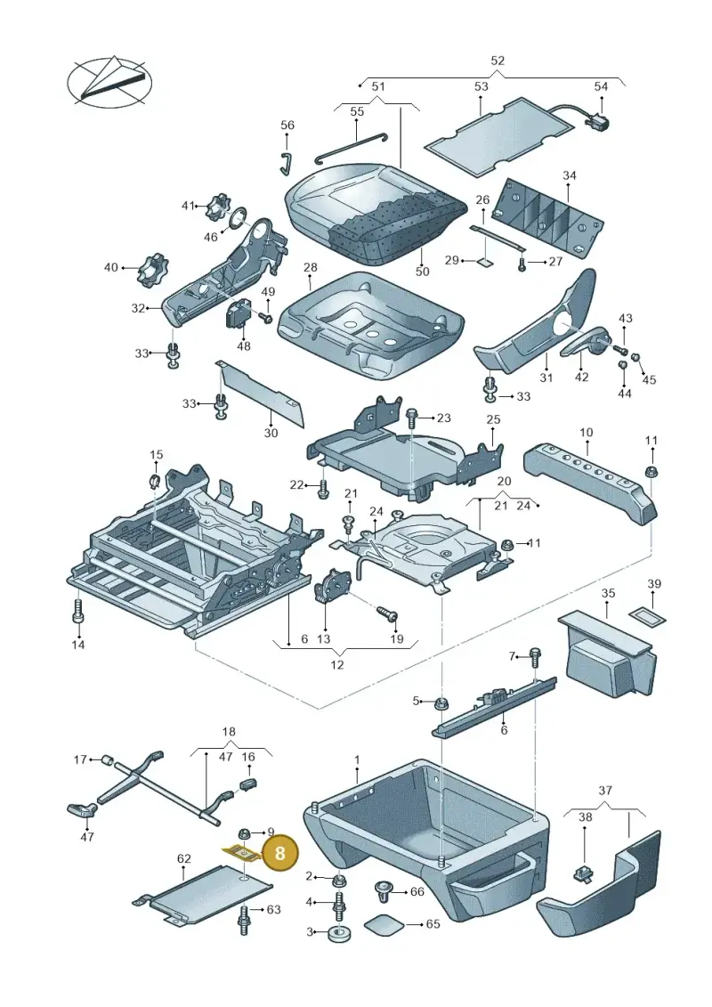 7H0881567A — Volkswagen Transport. multivan (2019-2024) diagram 861881000, position 8