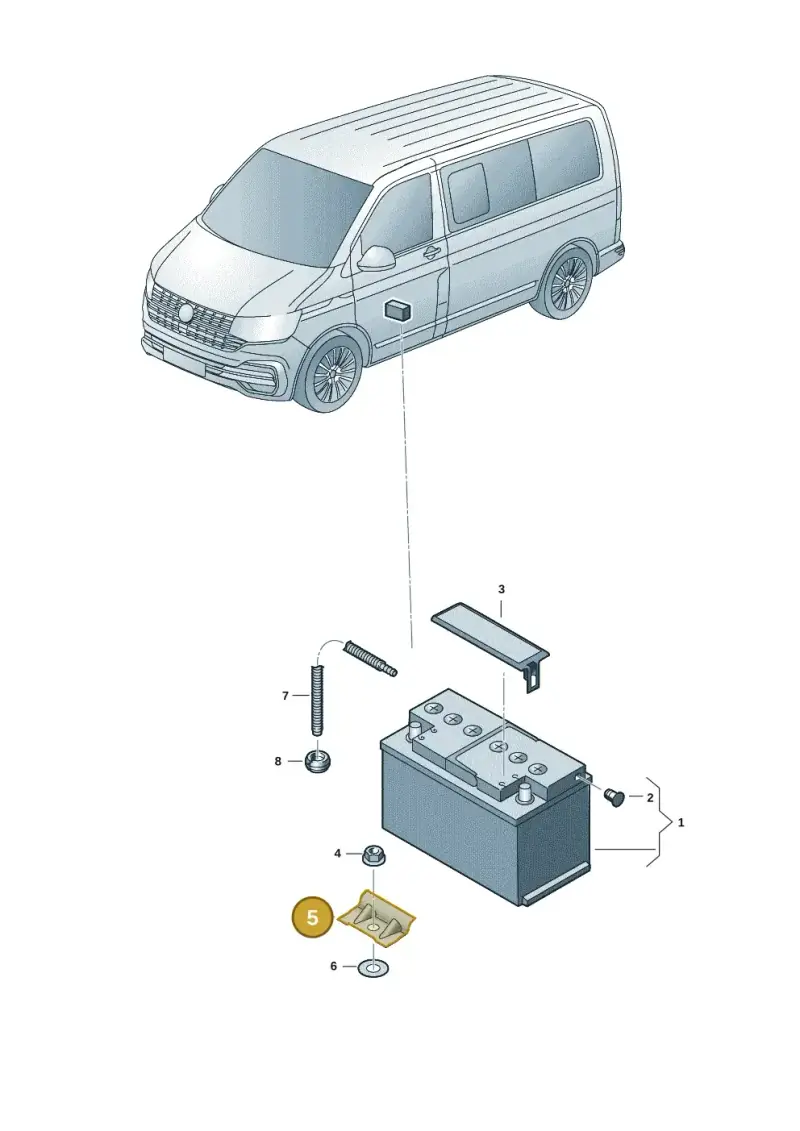 7H0881567A — Volkswagen Transport. multivan (2019-2024) diagram 7em915010, position 5