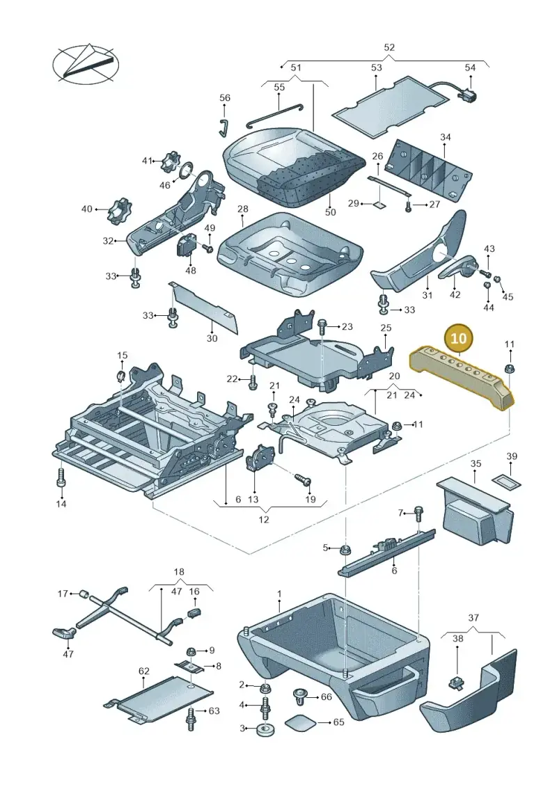 7H0881588B — Volkswagen Transport. multivan (2019-2024) diagram 861881000, position 10