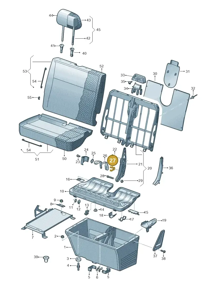 7H0881606 — Volkswagen TRANSPORTER (2003-2005) diagram 410881100, position 27