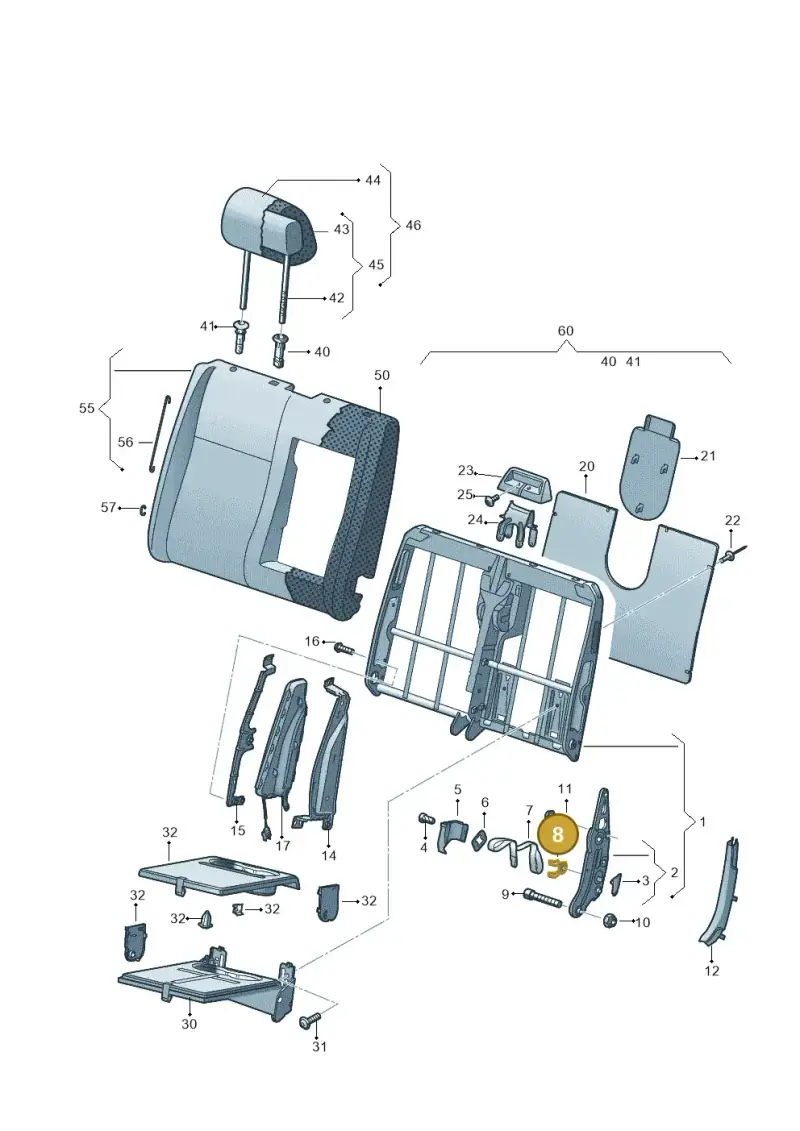 7H0881606 — Volkswagen Transp. caravelle (2011-2015) diagram 679881200, position 8