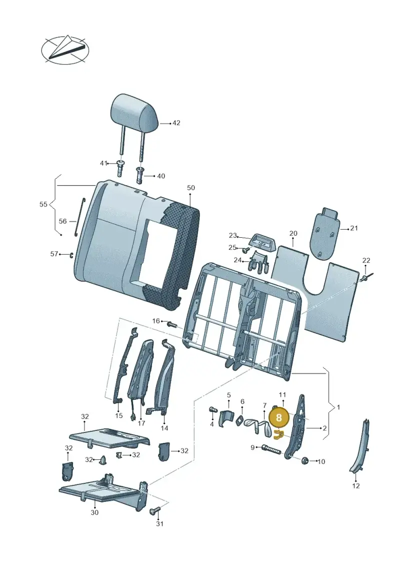 7H0881606 — Volkswagen Caravelle (2019-2024) diagram 861881200, position 8