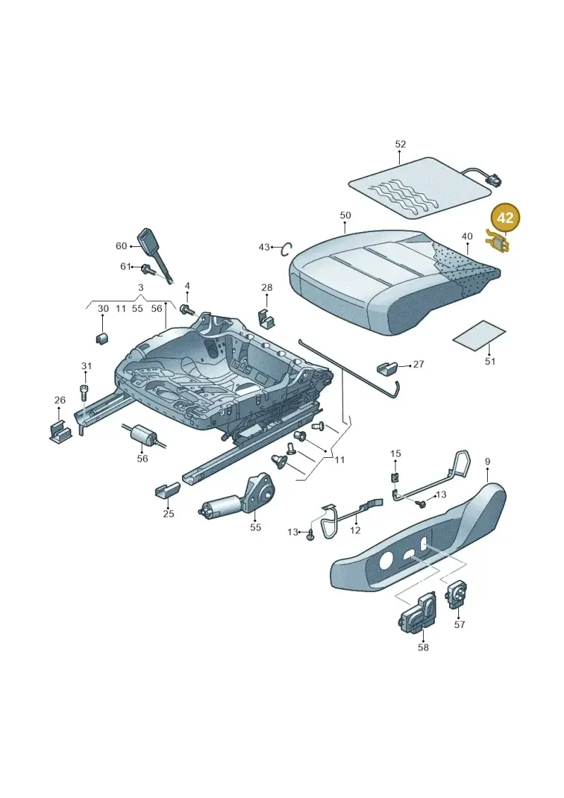 7H0881621 — Volkswagen Golf 2.0 (2016-2020) diagram 691881100, position 42