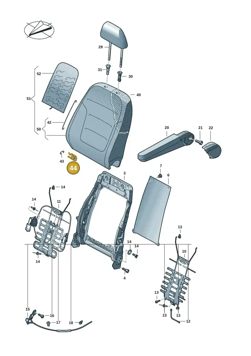 7H0881621 — Volkswagen Transport. multivan (2019-2024) diagram 7em881050, position 44