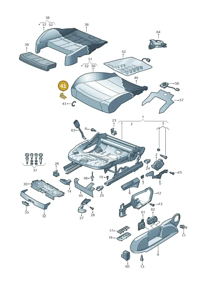 7H0881621 — Volkswagen Arteon (2017-2023) diagram 828881000, position 41